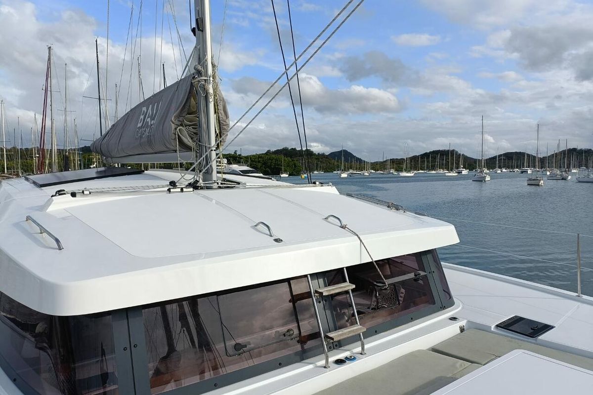 Exterior view of Poucette, a Bali Catsmart catamaran at Le Marin, France