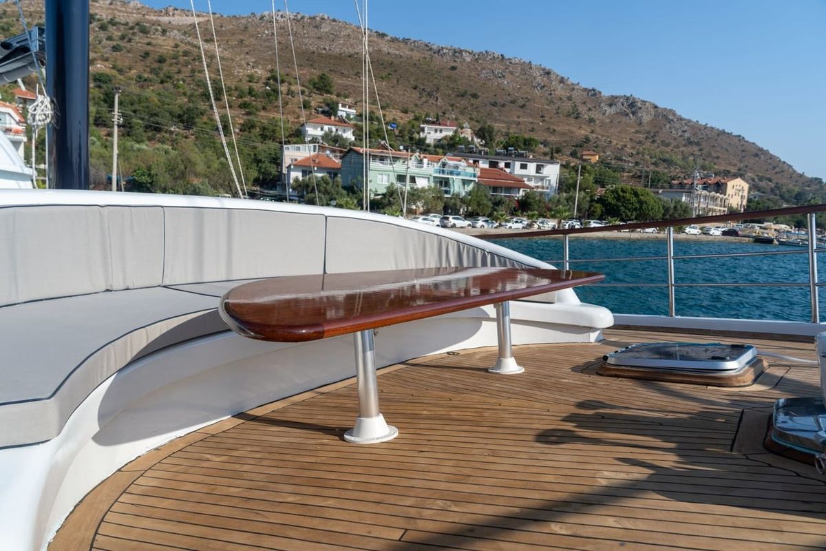 Deck of Queen D., a Custom Made Queen D. yacht at Bodrum, Turkey