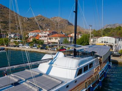 Deck of Queen D., a Custom Made Queen D. yacht at Bodrum, Turkey
