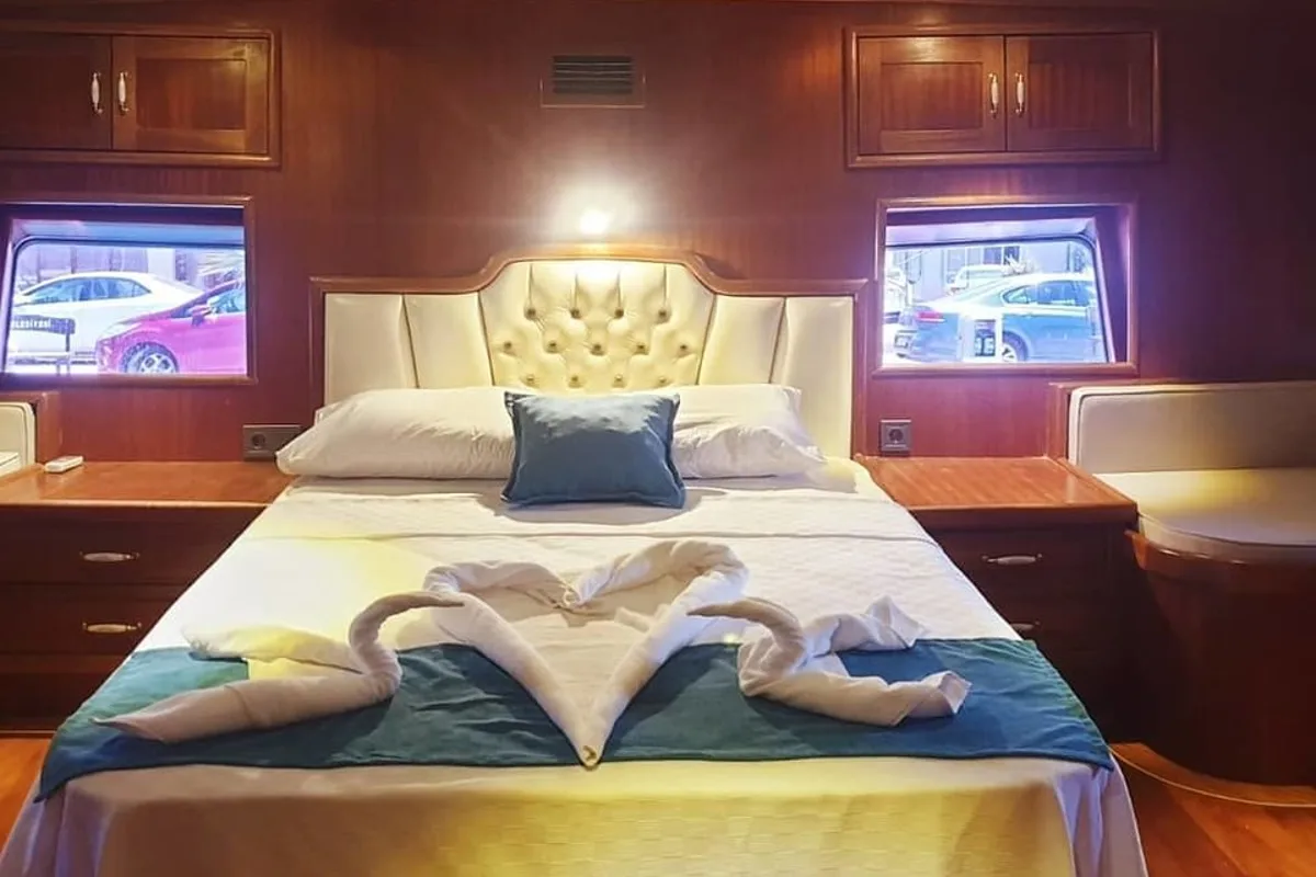 Head on Queen D., a Custom Made Queen D. yacht at Bodrum, Turkey