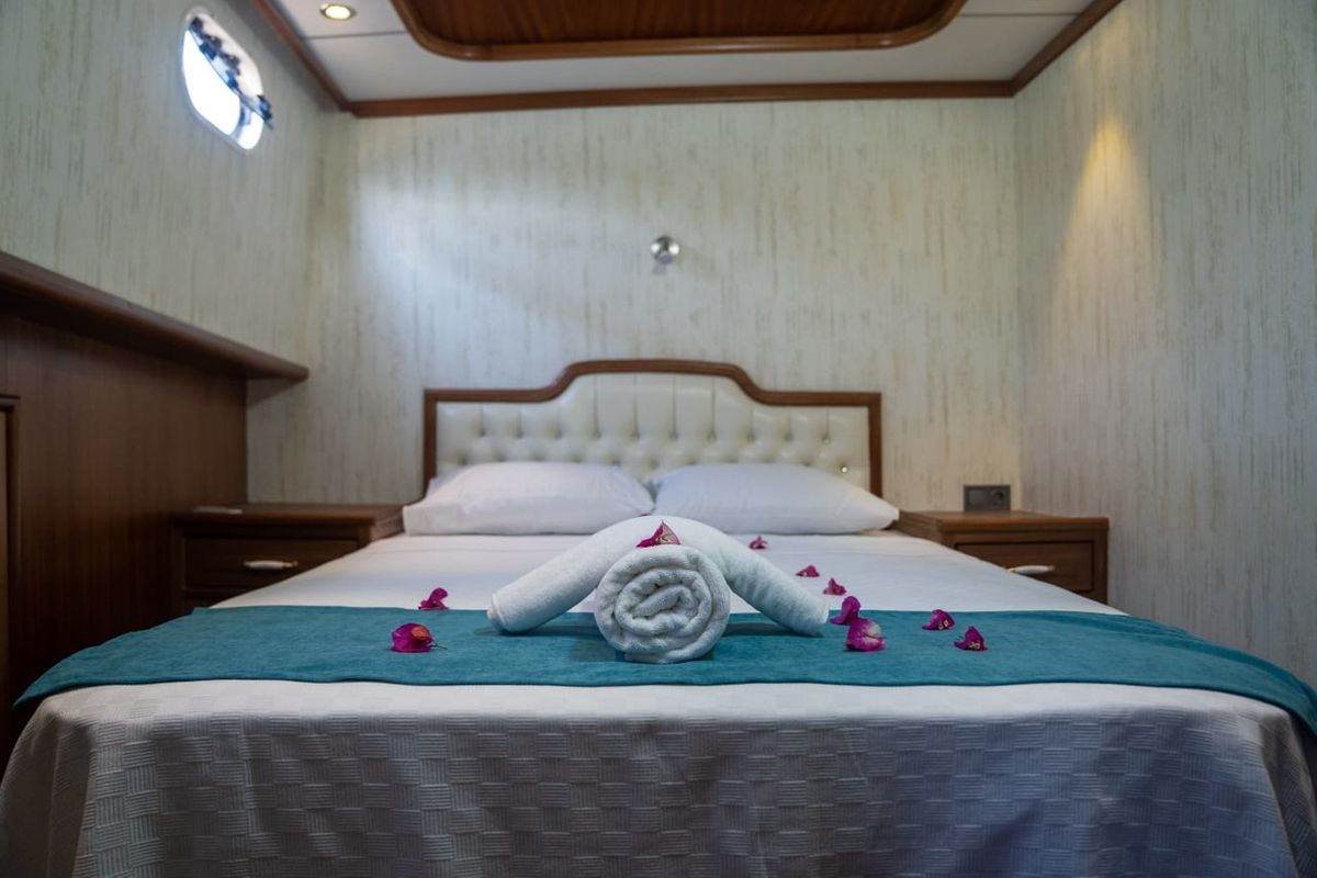 Cabin on Queen D., a Custom Made Queen D. yacht at Bodrum, Turkey