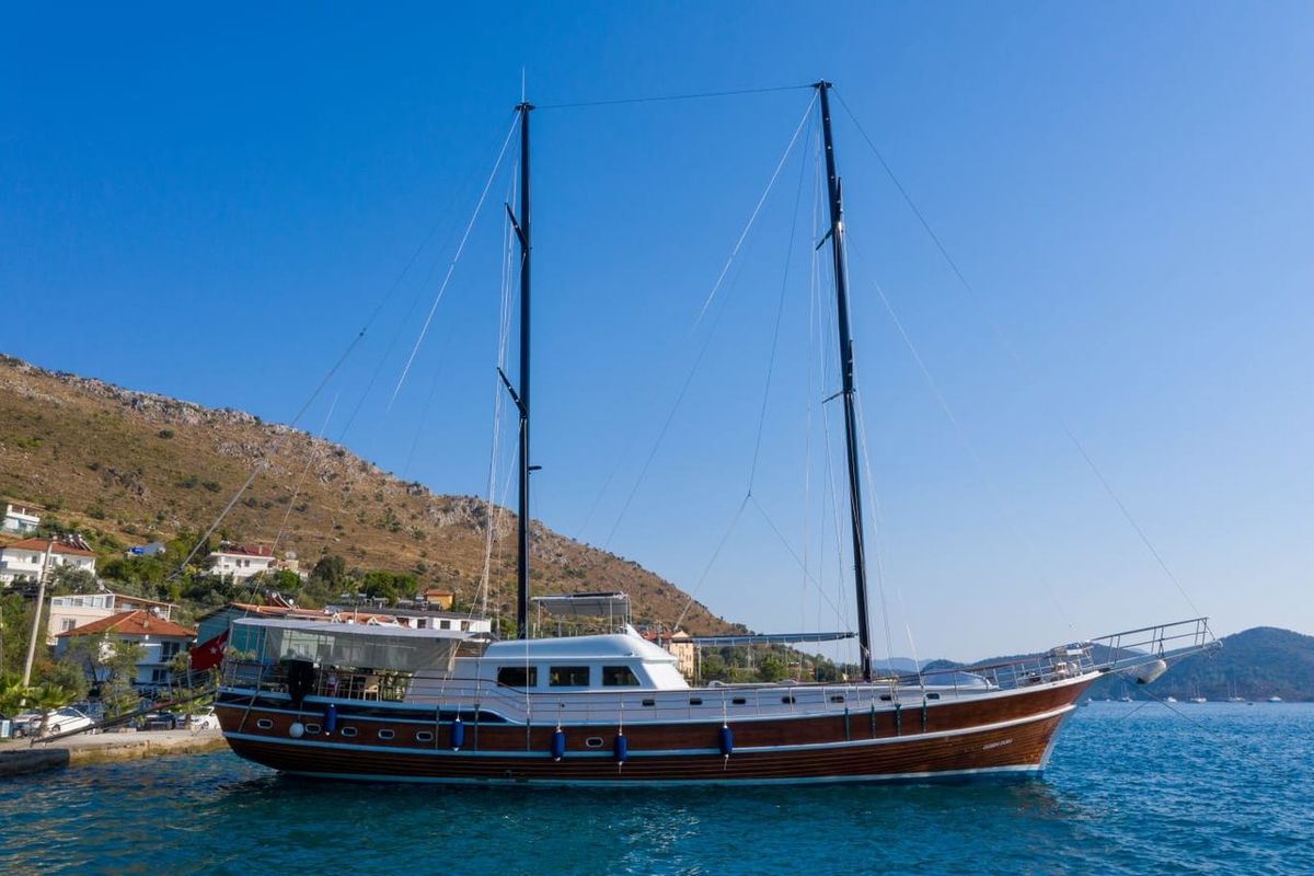 Exterior view of Queen D., a Custom Made Queen D. yacht at Bodrum, Turkey