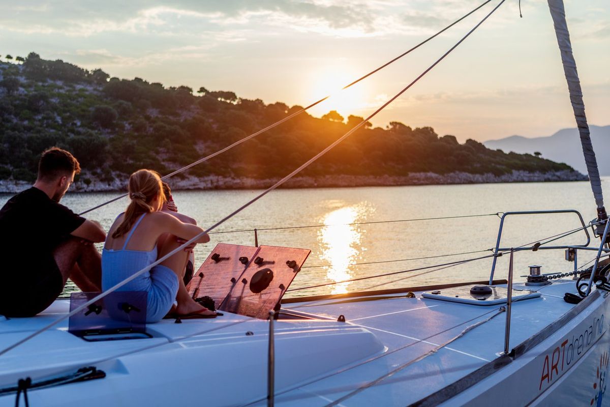 Exterior view of Artdrenalin, a Jeanneau Sun Odyssey 479 sailboat at Municipal Unit of Lefkada, Greece