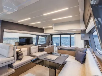 Salon of Lady Esmeralda, a Ferretti Yachts 450 yacht at Podstrana - Miljevac, Croatia