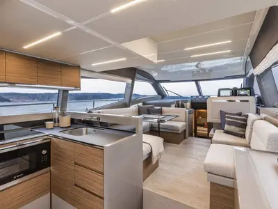 Galley of Lady Esmeralda, a Ferretti Yachts 450 yacht at Podstrana - Miljevac, Croatia
