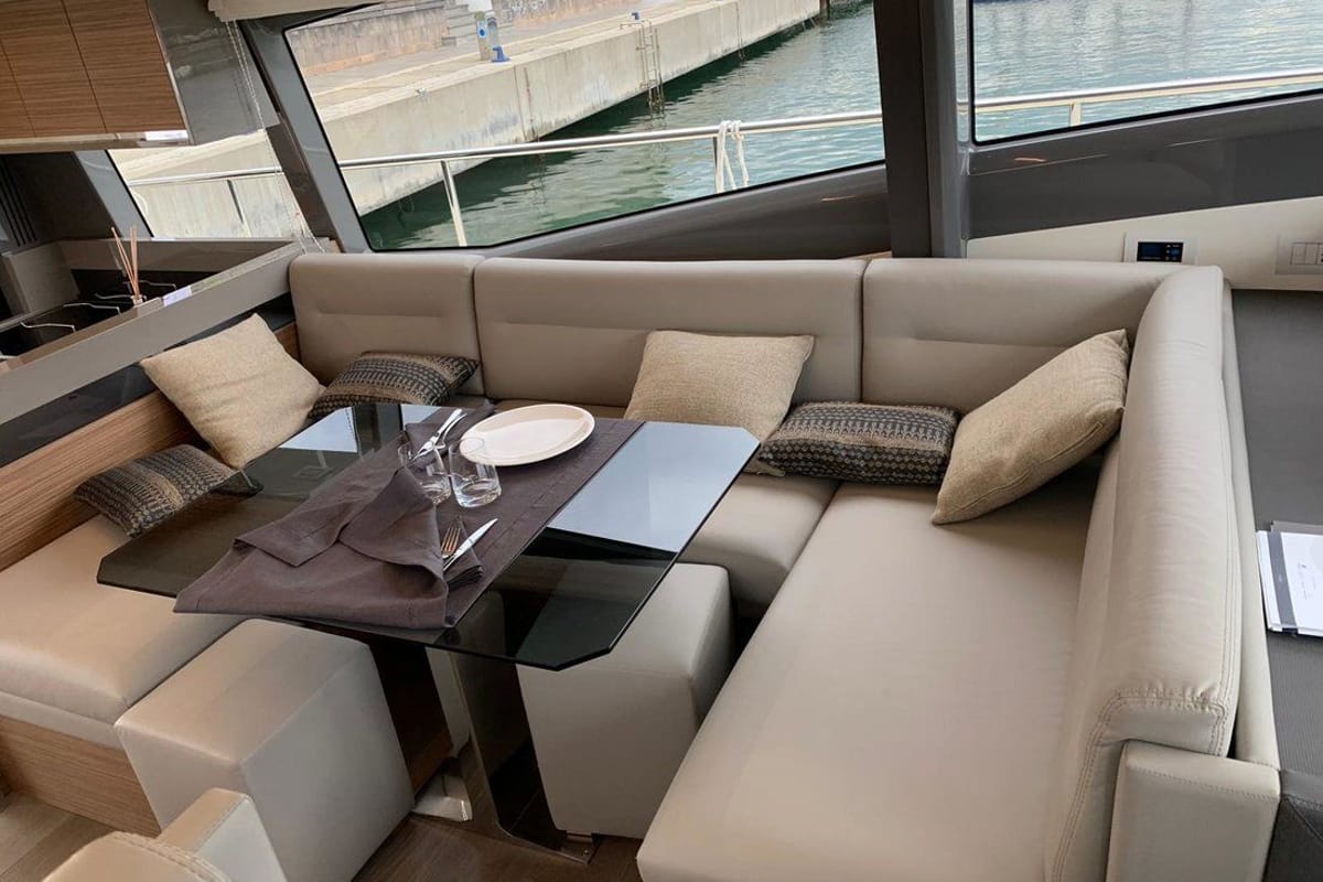Salon of Lady Esmeralda, a Ferretti Yachts 450 yacht at Podstrana - Miljevac, Croatia
