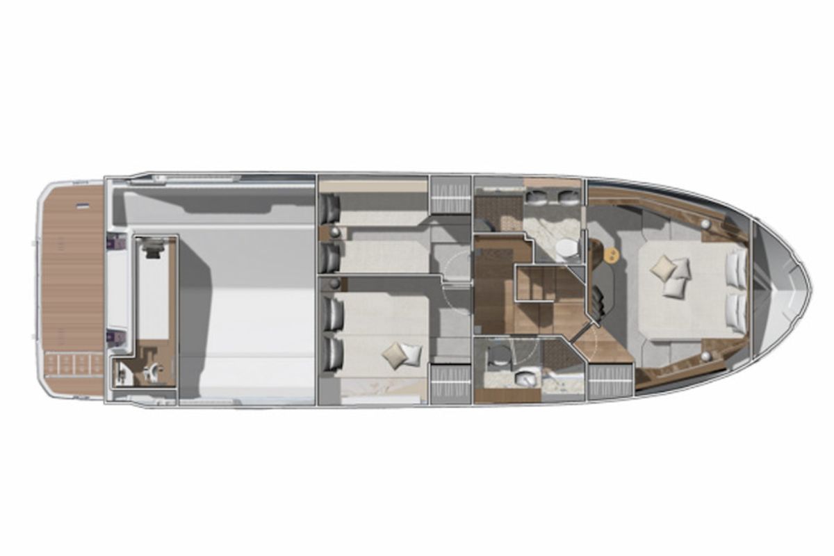 Floor plan of La Familia 2, a Gulet x-reuse motorboat at Palma de Mallorca, Spain