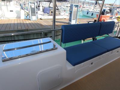 Deck of Stella, a Dufour 48 Catamaran catamaran at Olbia, Italy