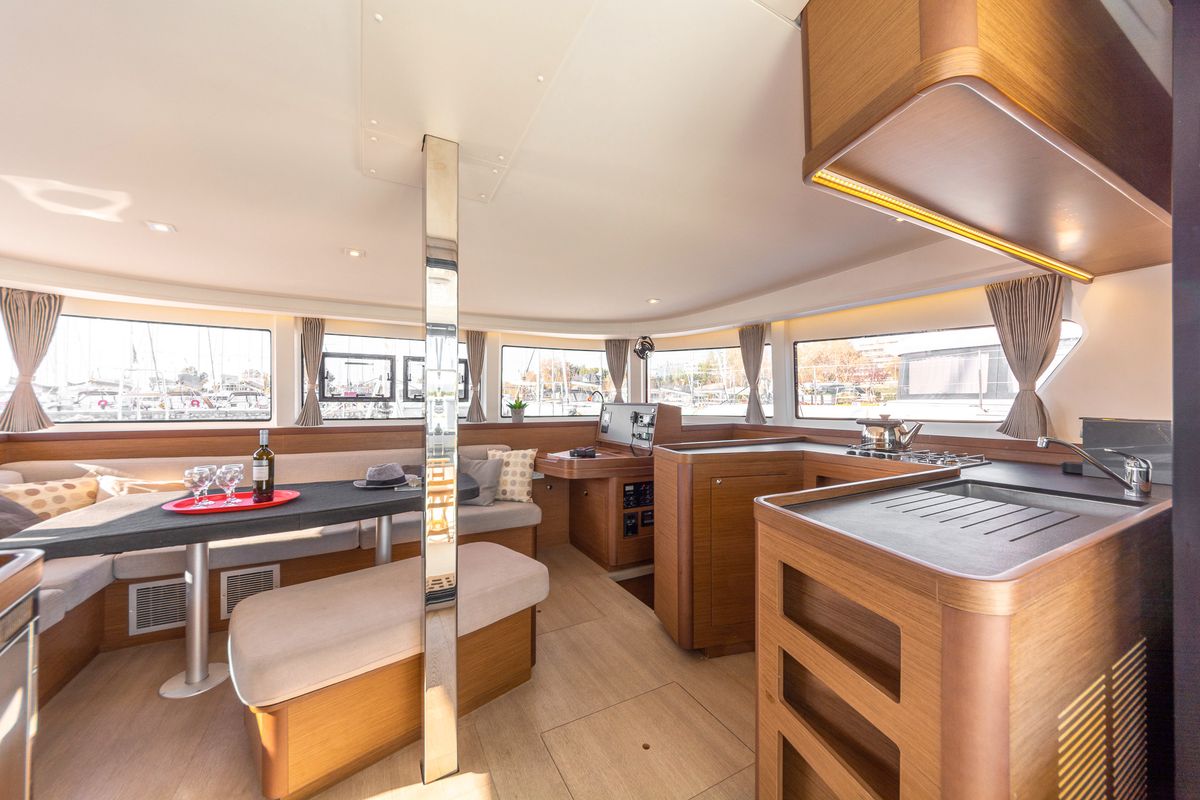 Galley of Marou, a Lagoon 42 catamaran at Municipal Unit of Lefkada, Greece