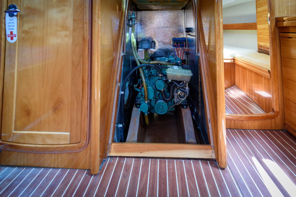 Bimbo, a Bavaria 34 Cruiser sailboat at Grad Trogir, Croatia
