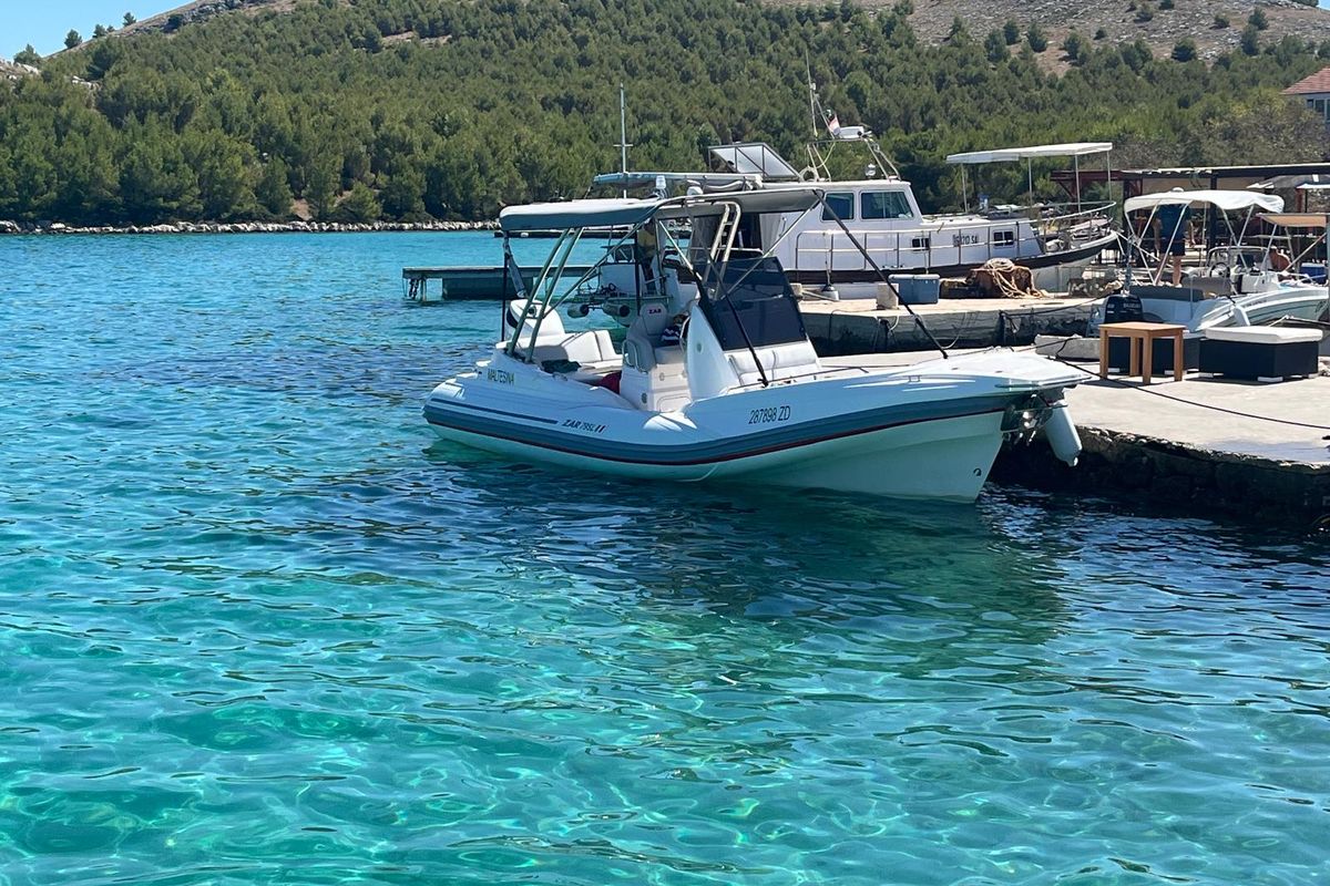 Exterior view of Maltesina, a ZAR FORMENTI SRL ZAR 79 Sport Luxury rib at Općina Sukošan, Croatia