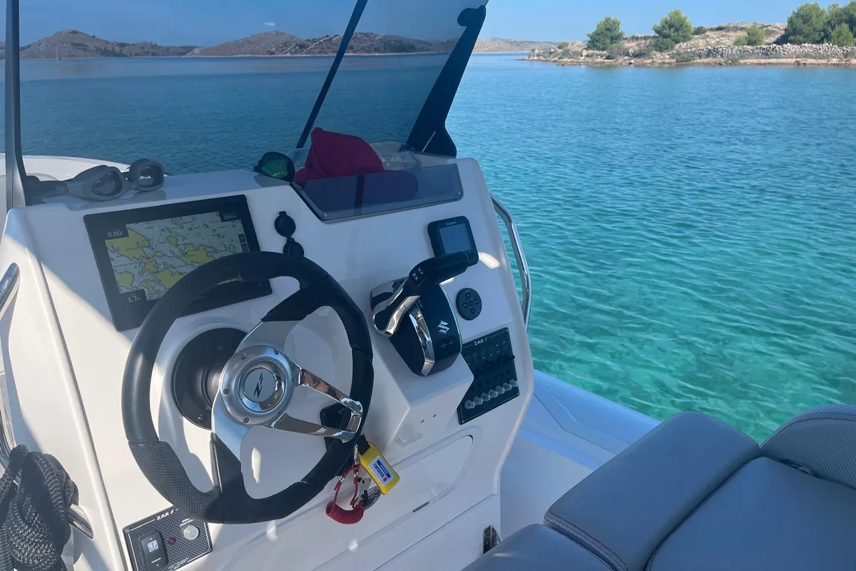 Cockpit of Maltesina, a ZAR FORMENTI SRL ZAR 79 Sport Luxury rib at Općina Sukošan, Croatia