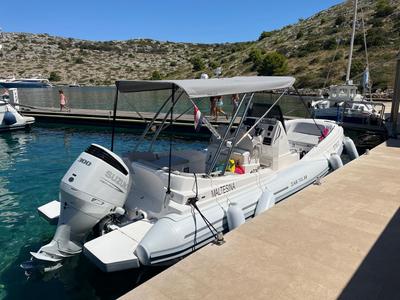 Exterior view of Maltesina, a ZAR FORMENTI SRL ZAR 79 Sport Luxury rib at Općina Sukošan, Croatia