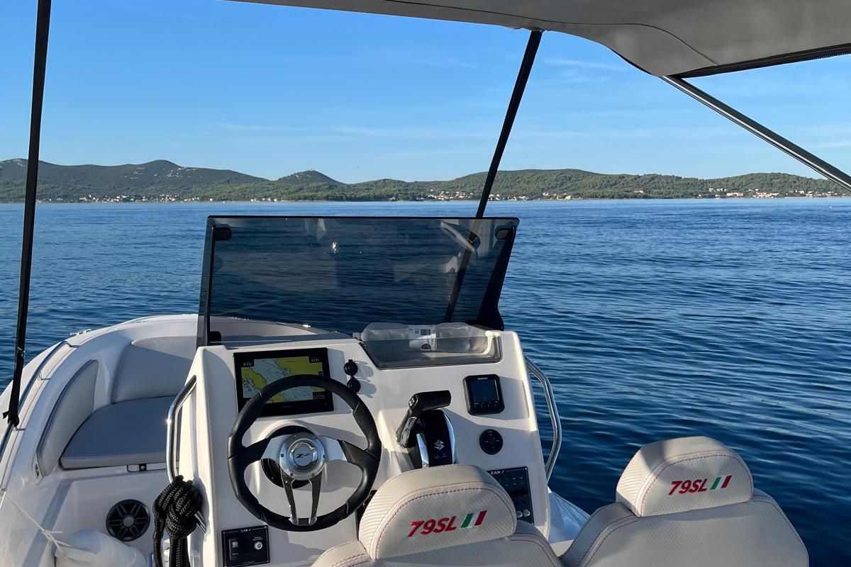 Cockpit of Maltesina, a ZAR FORMENTI SRL ZAR 79 Sport Luxury rib at Općina Sukošan, Croatia