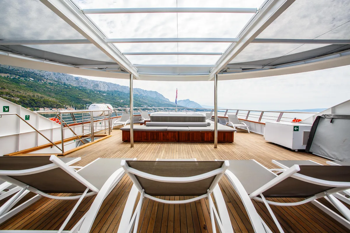 Deck of Ban, a Gulet Luxury Motor Yacht yacht at Split, Croatia