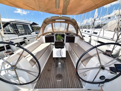 Cockpit of Pape, a Dufour 350 GL sailboat at Općina Sukošan, Croatia