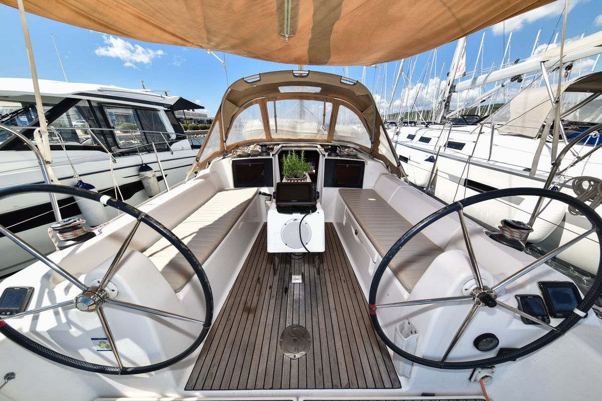 Cockpit of Pape, a Dufour 350 GL sailboat at Općina Sukošan, Croatia