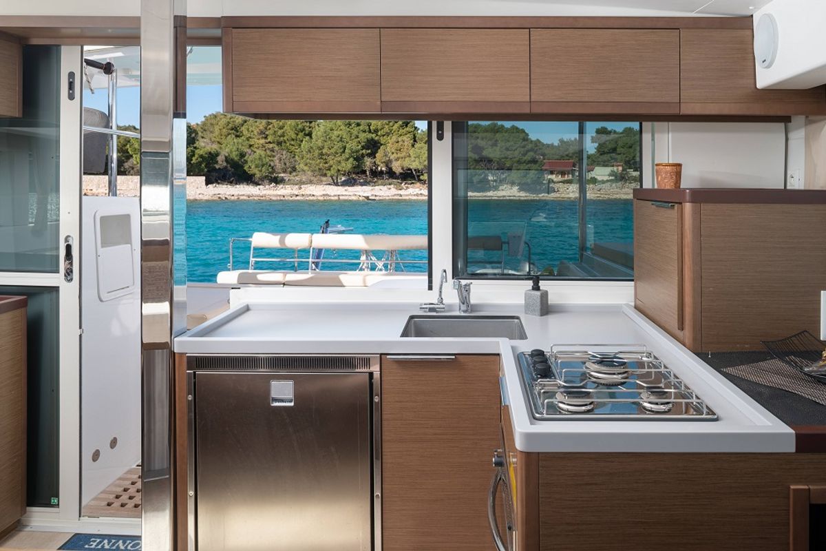 Galley of Mignonne, a Lagoon 40 catamaran at Zadar, Croatia