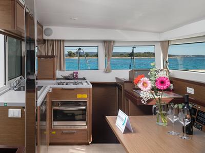 Galley of Mignonne, a Lagoon 40 catamaran at Zadar, Croatia