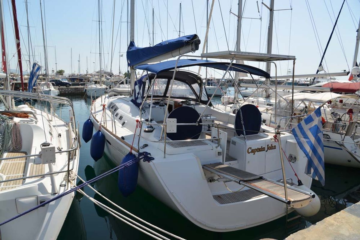 Exterior view of Captain John, a Beneteau Oceanis 54 sailboat at Salamina Municipal Unit, Greece