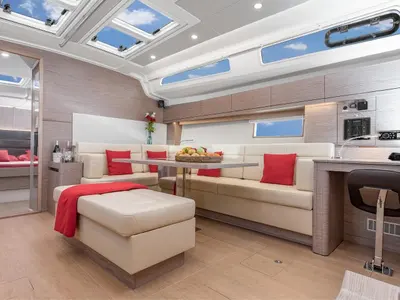 Salon of AF-H508, a Hanse Yachts Hanse 508 sailboat at Athens, Greece