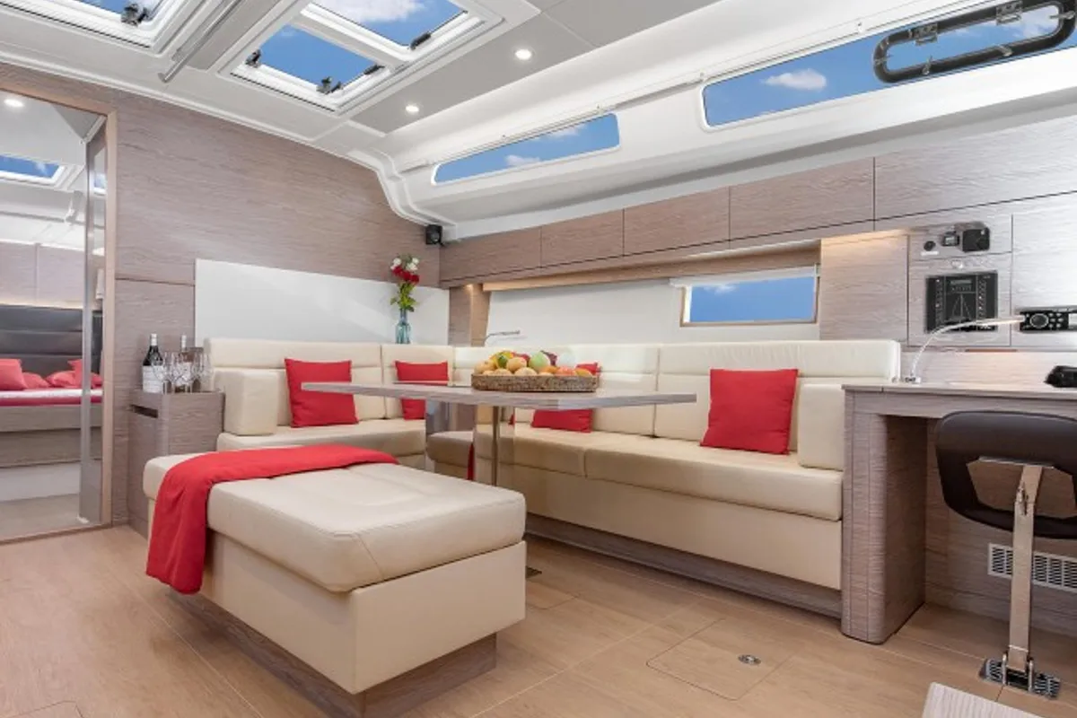 Salon of AF-H508, a Hanse Yachts Hanse 508 sailboat at Athens, Greece