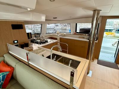 Galley of Keysmet, a Bali 4.6 catamaran at Tourlos, Greece