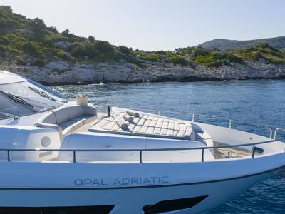 Deck of Opal Adriatic, a Sunseeker International Sunseeker 75 yacht at Seget Donji, Croatia