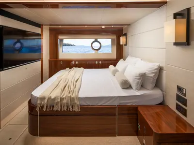 Cabin on Opal Adriatic, a Sunseeker International Sunseeker 75 yacht at Seget Donji, Croatia