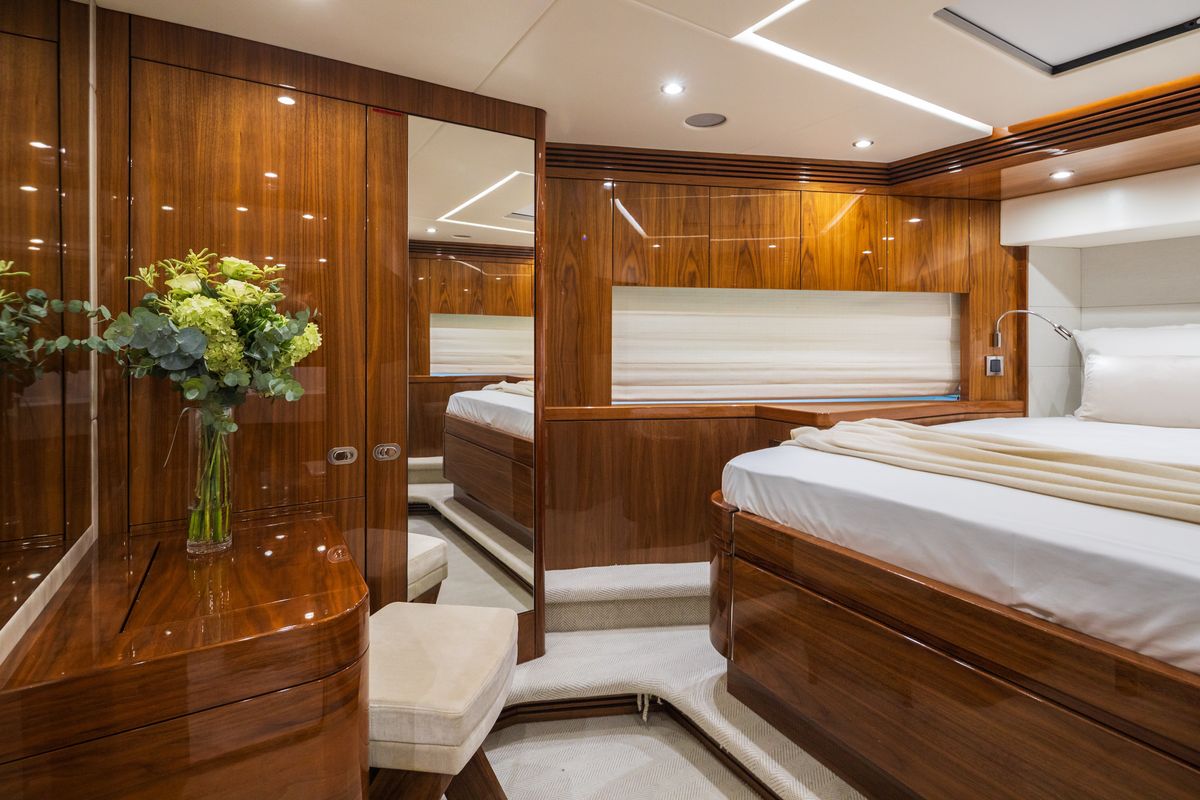 Cabin on Opal Adriatic, a Sunseeker International Sunseeker 75 yacht at Seget Donji, Croatia