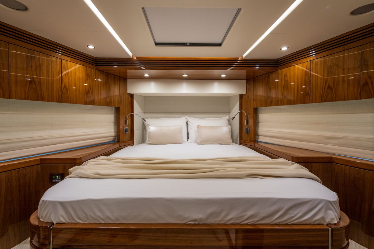 Cabin on Opal Adriatic, a Sunseeker International Sunseeker 75 yacht at Seget Donji, Croatia