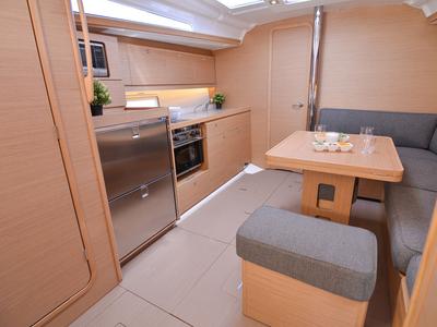 Galley of Bellini, a Dufour 390 Grand Large sailboat at Gouvia, Greece