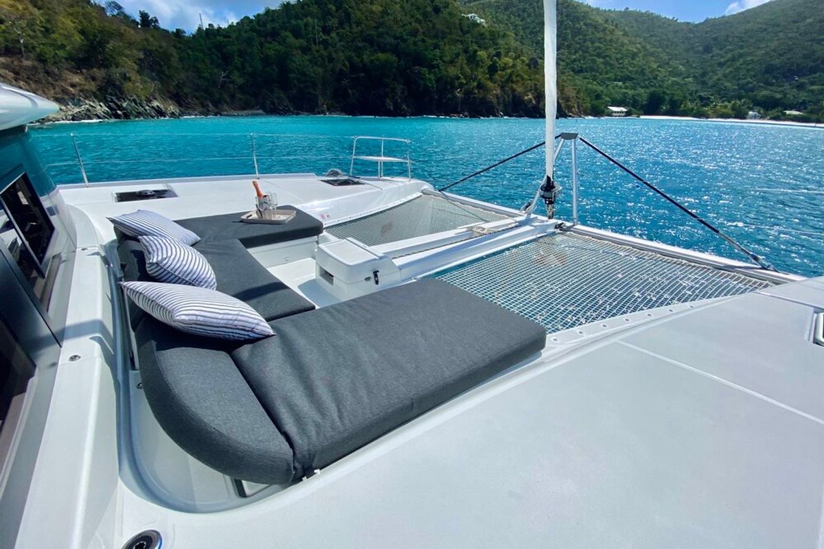 Deck of Maryna, a Lagoon 46 catamaran at Seychelles, Eden Island Marina, Seychelles