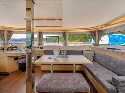 Salon of Gemini, a Lagoon 46 catamaran at Grad Trogir, Croatia