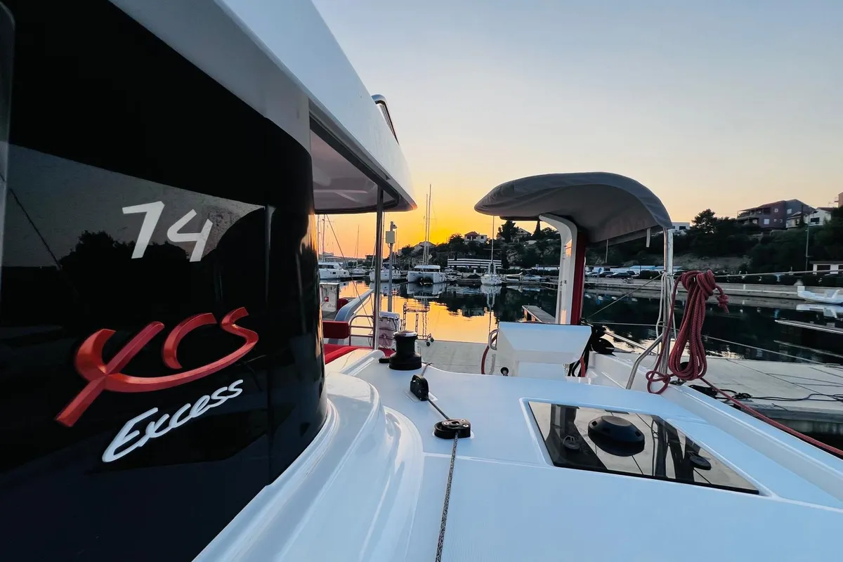 Exterior view of ARABELLA, a Excess 14 catamaran at Grad Šibenik, Croatia