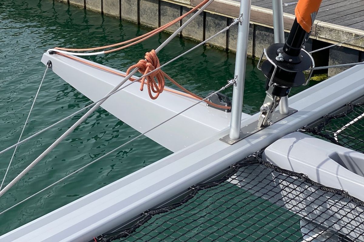 Deck of ARABELLA, a Excess 14 catamaran at Grad Šibenik, Croatia