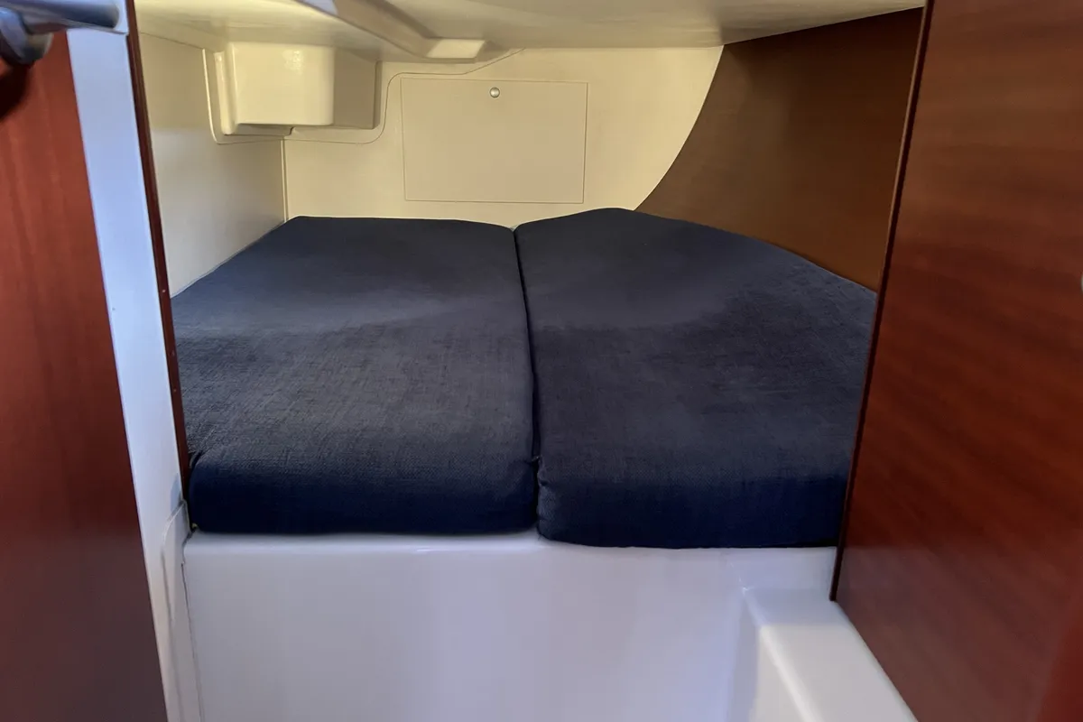 Cabin on Minie, a Hanse Yachts Hanse 370 sailboat at Heiligenhafen, Germany
