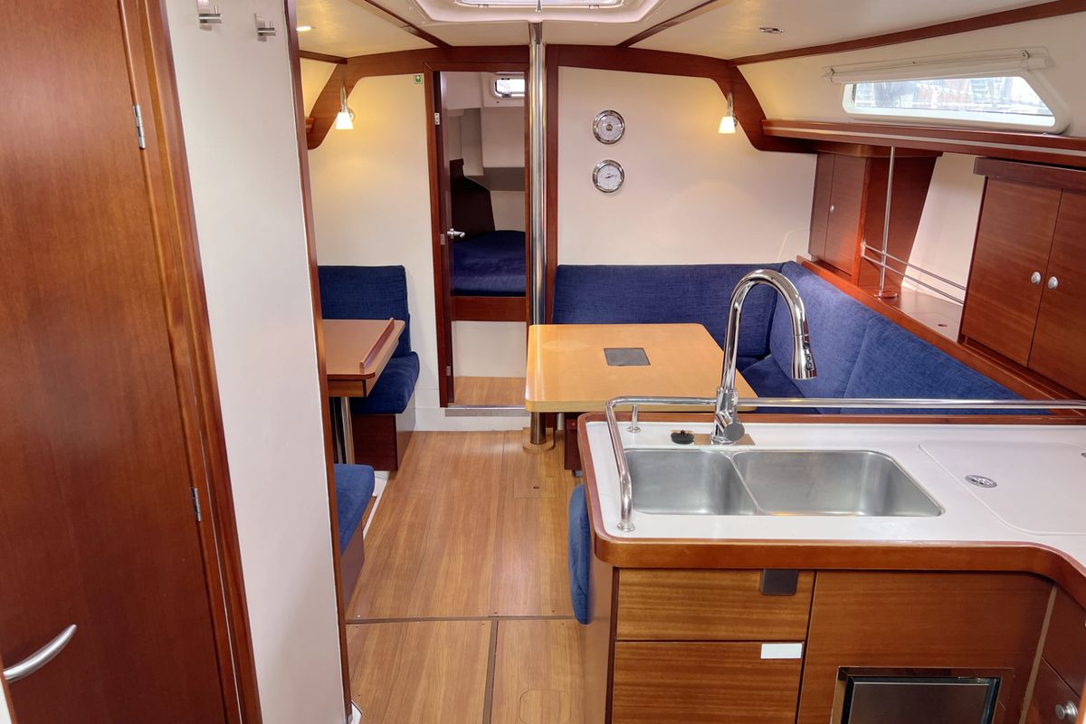 Galley of Minie, a Hanse Yachts Hanse 370 sailboat at Heiligenhafen, Germany