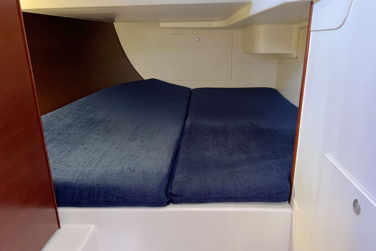 Cabin on Minie, a Hanse Yachts Hanse 370 sailboat at Heiligenhafen, Germany