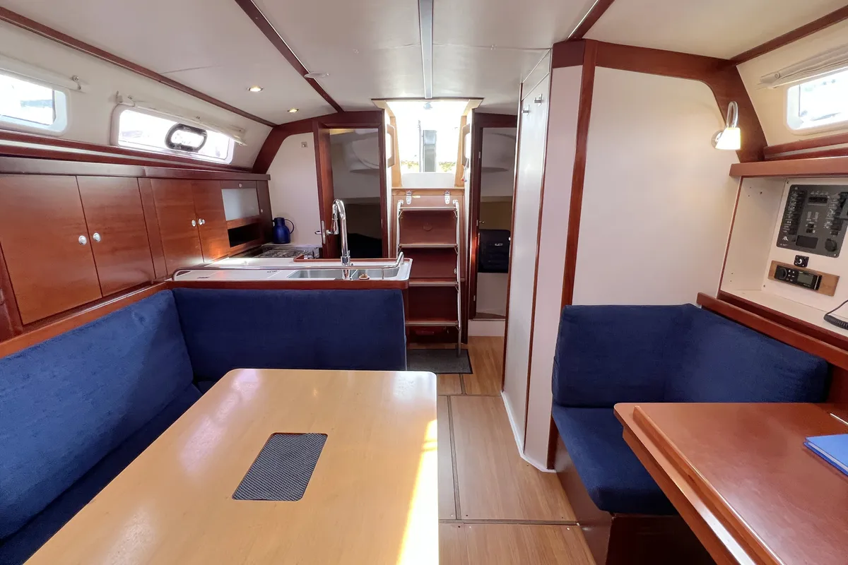 Salon of Minie, a Hanse Yachts Hanse 370 sailboat at Heiligenhafen, Germany