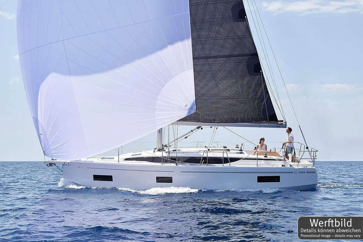 Exterior view of Ohana, a Bavaria C38 sailboat at Punat, Croatia
