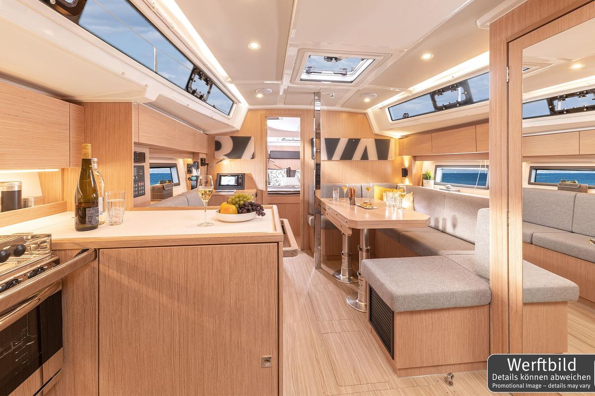 Salon of Ohana, a Bavaria C38 sailboat at Punat, Croatia
