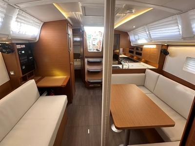 Salon of Princess Tia, a Jeanneau Sun Odyssey 380 sailboat at Punat, Croatia