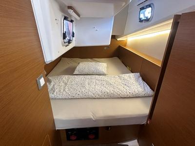 Cabin on Princess Tia, a Jeanneau Sun Odyssey 380 sailboat at Punat, Croatia