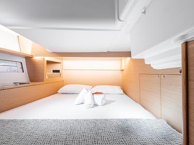 Cabin on PERSEIDE, a Dufour 530 sailboat at Capo d'Orlando, Italy