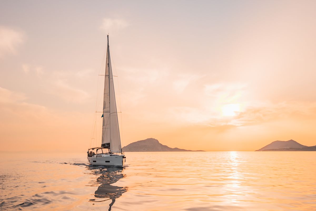 Exterior view of PERSEIDE, a Dufour 530 sailboat at Capo d'Orlando, Italy