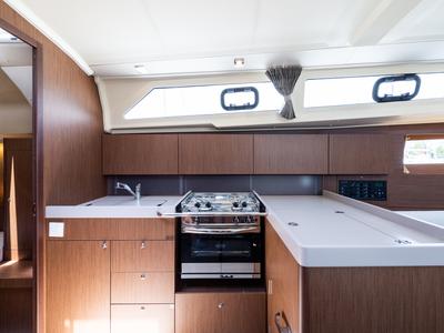 Galley of Argyroula, a Beneteau Oceanis 41.1 sailboat at Municipal Unit of Lefkada, Greece