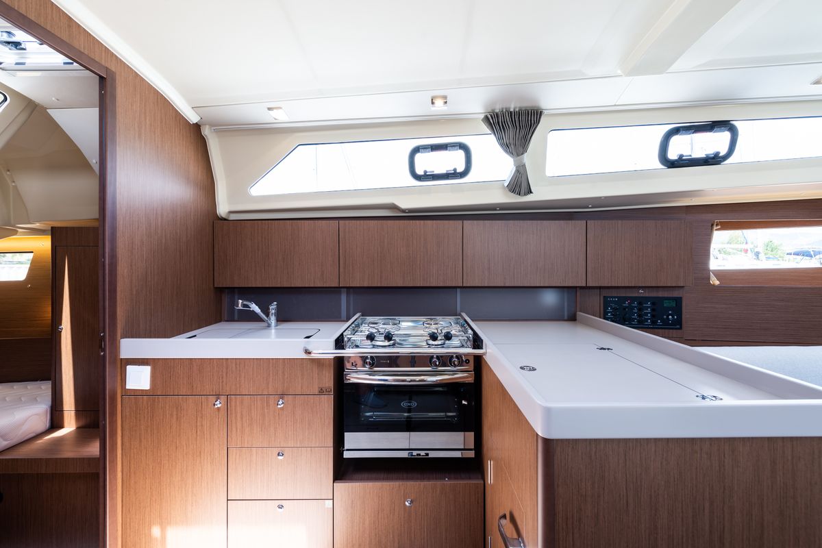 Galley of Argyroula, a Beneteau Oceanis 41.1 sailboat at Municipal Unit of Lefkada, Greece