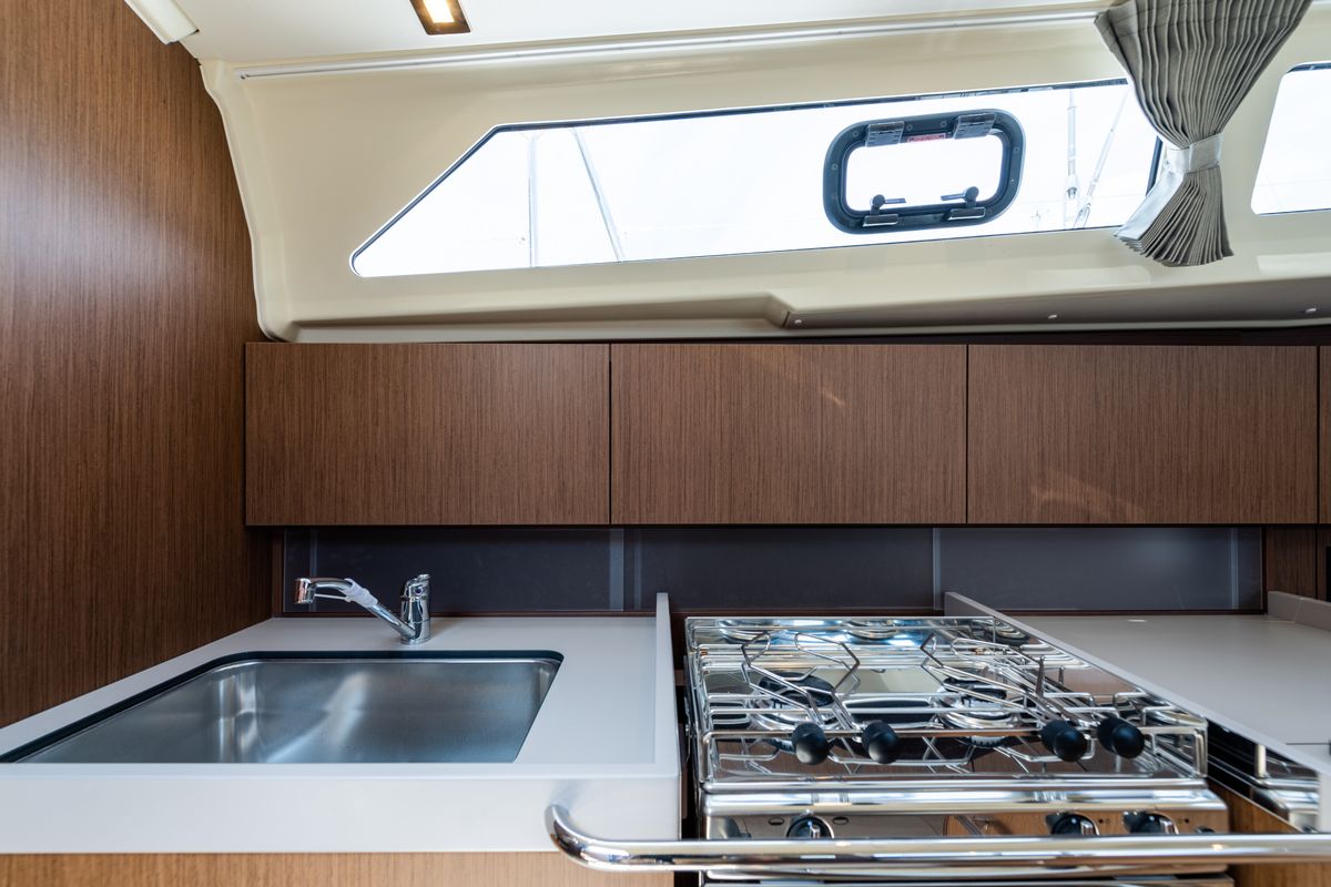 Galley of Argyroula, a Beneteau Oceanis 41.1 sailboat at Municipal Unit of Lefkada, Greece