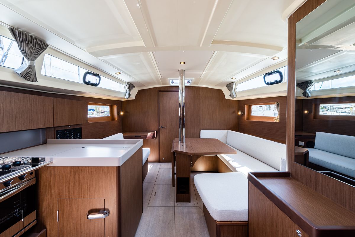 Salon of Argyroula, a Beneteau Oceanis 41.1 sailboat at Municipal Unit of Lefkada, Greece